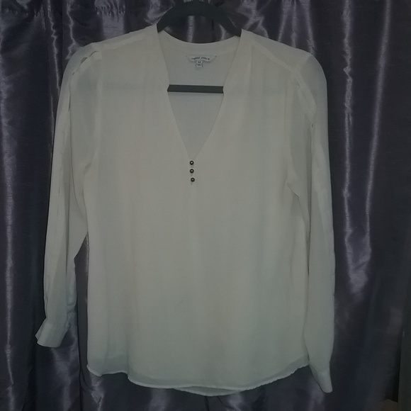 Naked Zebra Tops - Ivory Semi Sheer Lined Blouse